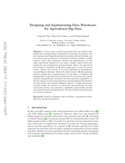 Designing and Implementing Data Warehouse for Agricultural Big Data
