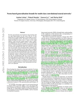 Norm-based generalisation bounds for multi-class convolutional neural
  networks