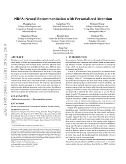 NRPA: Neural Recommendation with Personalized Attention