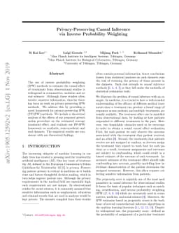 Privacy-Preserving Causal Inference via Inverse Probability Weighting