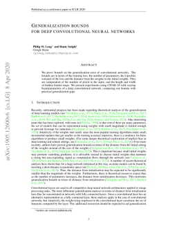 Generalization bounds for deep convolutional neural networks