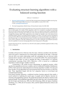 Evaluating structure learning algorithms with a balanced scoring
  function