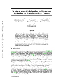 Structured Monte Carlo Sampling for Nonisotropic Distributions via
  Determinantal Point Processes