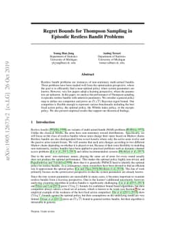 Regret Bounds for Thompson Sampling in Episodic Restless Bandit Problems
