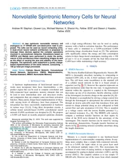 Nonvolatile Spintronic Memory Cells for Neural Networks