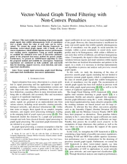 Vector-Valued Graph Trend Filtering with Non-Convex Penalties
