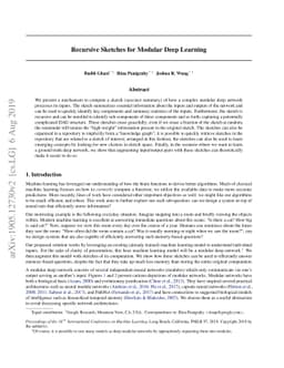 Recursive Sketches for Modular Deep Learning