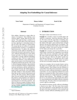 Adapting Text Embeddings for Causal Inference