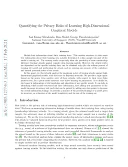Quantifying the Privacy Risks of Learning High-Dimensional Graphical
  Models