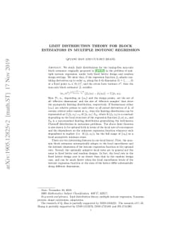 Limit distribution theory for block estimators in multiple isotonic
  regression