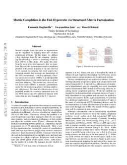 Matrix Completion in the Unit Hypercube via Structured Matrix
  Factorization