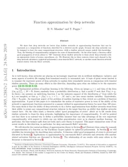 Function approximation by deep networks