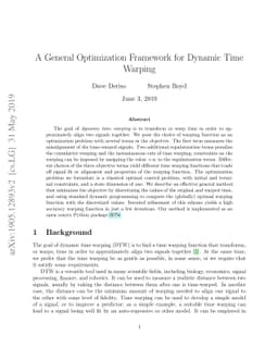 A General Optimization Framework for Dynamic Time Warping