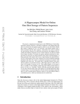 A Hippocampus Model for Online One-Shot Storage of Pattern Sequences
