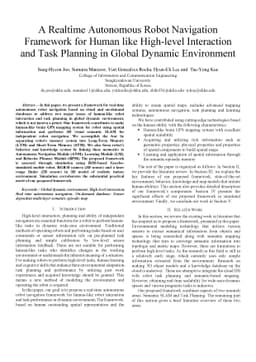 A Realtime Autonomous Robot Navigation Framework for Human like
  High-level Interaction and Task Planning in Global Dynamic Environment