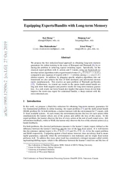 Equipping Experts/Bandits with Long-term Memory