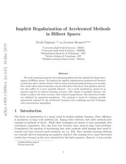 Implicit Regularization of Accelerated Methods in Hilbert Spaces
