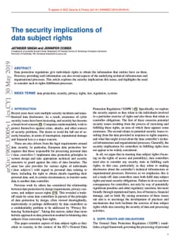 The Security Implications of Data Subject Rights