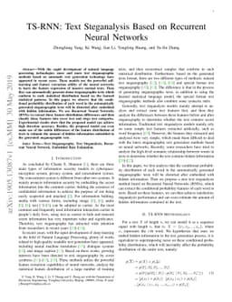 TS-RNN: Text Steganalysis Based on Recurrent Neural Networks