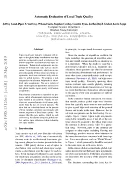 Automatic Evaluation of Local Topic Quality