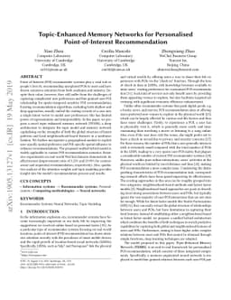 Topic-Enhanced Memory Networks for Personalised Point-of-Interest
  Recommendation