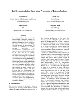 Job Recommendation through Progression of Job Selection
