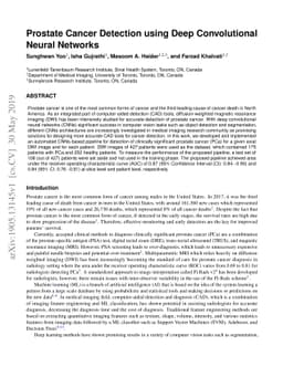 Prostate Cancer Detection using Deep Convolutional Neural Networks