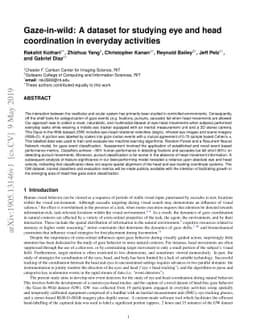 Gaze-in-wild: A dataset for studying eye and head coordination in
  everyday activities