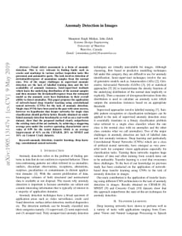 Anomaly Detection in Images