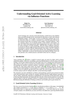 Understanding Goal-Oriented Active Learning via Influence Functions