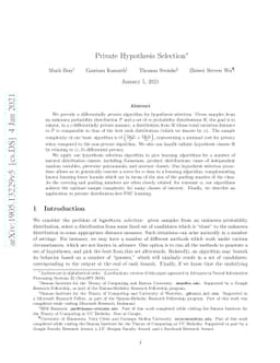 Private Hypothesis Selection