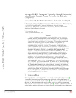 Interpretable PID Parameter Tuning for Control Engineering using General
  Dynamic Neural Networks: An Extensive Comparison