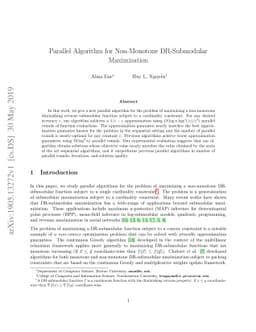 Parallel Algorithm for Non-Monotone DR-Submodular Maximization