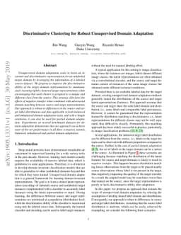 Discriminative Clustering for Robust Unsupervised Domain Adaptation