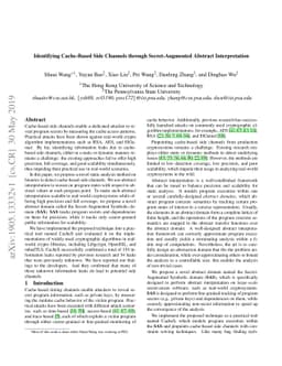 Identifying Cache-Based Side Channels through Secret-Augmented Abstract
  Interpretation