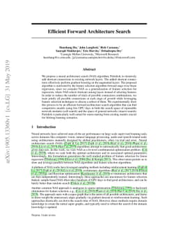 Efficient Forward Architecture Search