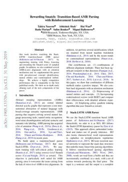 Rewarding Smatch: Transition-Based AMR Parsing with Reinforcement
  Learning