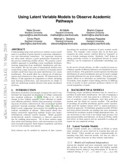 Using Latent Variable Models to Observe Academic Pathways