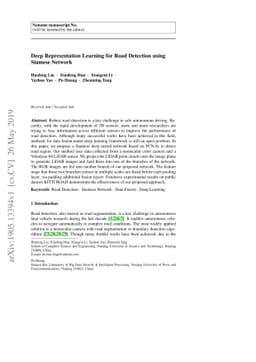 Deep Representation Learning for Road Detection through Siamese Network