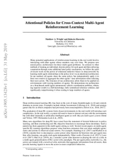 Attentional Policies for Cross-Context Multi-Agent Reinforcement
  Learning