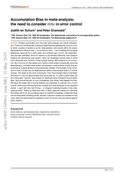 Accumulation Bias in Meta-Analysis: The Need to Consider Time in Error
  Control