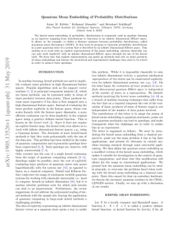 Quantum Mean Embedding of Probability Distributions