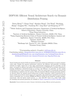 DDPNAS: Efficient Neural Architecture Search via Dynamic Distribution
  Pruning