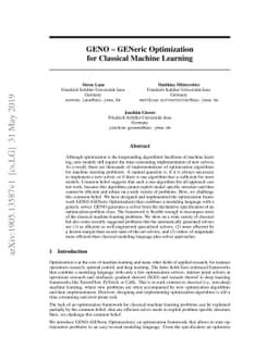 GENO -- GENeric Optimization for Classical Machine Learning