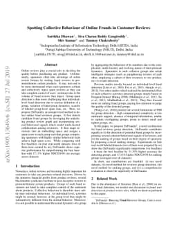 Spotting Collective Behaviour of Online Frauds in Customer Reviews