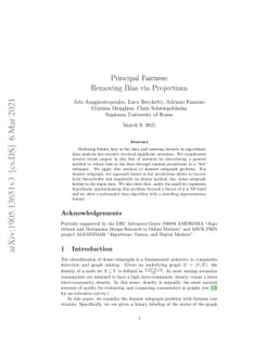 Principal Fairness: Removing Bias via Projections