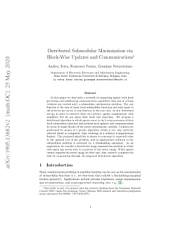 Distributed Submodular Minimization via Block-Wise Updates and
  Communications