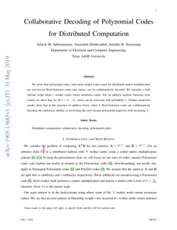 Collaborative Decoding of Polynomial Codes for Distributed Computation