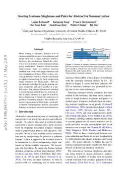 Scoring Sentence Singletons and Pairs for Abstractive Summarization