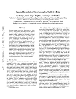 Spectral Perturbation Meets Incomplete Multi-view Data